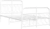 A white metal bed frame with a headboard and footboard, shown from a side angle against a white background. Produktbild-Vorschau