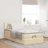 vidaXL Ottoman-Bett mit Matratze Creme 100x200 cm Stoff Produktbild-Vorschau 3