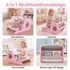 COSTWAY 4-in-1 kinderstatief met bankje en whiteboard, Productafbeelding-voorbeeld 4