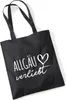Huuraa Jutebeutel Allgäu verliebt 10 Liter Black Baumwolle Produktbild-Vorschau 1