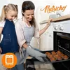 A mother and daughter are baking muffins in a kitchen. Produktbild-Vorschau