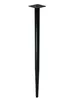 A single black metal furniture leg with a mounting plate at the top, isolated on a white background. Produktbild-Vorschau