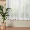 Jacquard Gardine KAYLA weiß 180 cm mit Netzstruktur als Produktbild-Vorschau 5