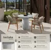 tectake® Runder Gartentisch Talmi minimalistisches Design Produktbild-Vorschau 2