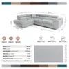 Ecksofa Luca L-Form Hellgrau Velour Schlaffunktion Produktbild-Vorschau 7