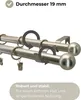 LOFT 240 cm Doppelte Gardinenstange 19 mm aus Metall mit Produktbild-Vorschau 5