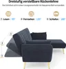 Diagram showing the adjustable backrest of a sofa in three positions. Anteprima dell’immagine prodotto