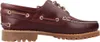 A side view of a burgundy leather boat shoe with a thick lug sole. Náhľad obrázku produktu