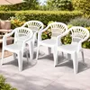 4er Stapelstuhl Bistrostuhl Gartenstuhl MOJAWO ALTEA Weiß Kunststoff Produktbild-Vorschau