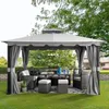 An outdoor patio set under a gray gazebo, with furniture arranged for use. Náhled obrázku produktu