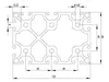 Länge 1380mm - Aluminiumprofil 80x120L I-Typ Nut 8 Produktbild-Vorschau 2