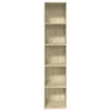 A tall, narrow, five-shelf bookcase made of wood-look material against a white background. Produktbild-Vorschau