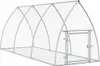 A silver metal chicken coop with a door. Produktbild-Vorschau