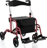 COSTWAY Rollator se sedadlem skládací lehký, 2v1 invalidní Náhled obrázku produktu 1