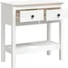 vidaXL Konzolový stolek bílý 75x35x75 cm Masivní borovicové Náhled obrázku produktu 4