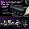 Collage of images showing material details and manufacturing processes for a gaming chair. Podgląd zdjęcia produktu