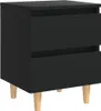 Comodini 2 pezzi con gambe in legno di pino nero 40x35x50 Anteprima dell’immagine prodotto 3