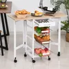 HOMCOM Chariot de service desserte de cuisine à roulettes Voir les images du produit 2