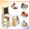 COSTWAY Kindertisch, Kindersitzgruppe mit Whiteboard, Produktbild-Vorschau 7