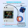 A wiring diagram showing how to connect a digital electricity meter with a current transformer to a load. Náhled obrázku produktu