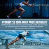 Two athletic individuals are shown in action, one in a gym and the other running on a bridge. Produktbild-Vorschau