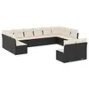 vidaXL 12-tlg. Garten-Sofagarnitur mit Kissen Schwarz Poly Produktbild-Vorschau 1