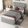 A bedroom scene with a bed, nightstand, and plant. Anteprima dell’immagine prodotto