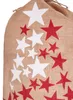 A close-up view of a burlap sack decorated with red and white stars. Produktbild-Vorschau