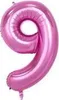 Palloncino in foil numero 9, circa 100 cm, rosa Anteprima dell’immagine prodotto 2