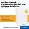Advertisement for a white chest freezer. Produktbild-Vorschau