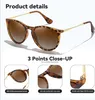kunchu Retro Sonnenbrille Rund Polarisiert UV400 Damen Produktbild-Vorschau 3