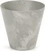 A close-up studio shot of a gray planter with a marbled effect. Produktbild-Vorschau