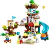A LEGO DUPLO 3-in-1 treehouse playset with figures, animals, and accessories, set against a white background. Produktbild-Vorschau
