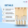 A cheese board set with four cheese knives displayed on a bamboo holder, with feature descriptions on the left. Produktbild-Vorschau