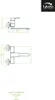 Technical drawing of a black wall-mounted faucet with dimensions. Podgląd zdjęcia produktu