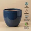 Vaso da fiori in Vetroceramica Eggpot blu scuro-grigio Anteprima dell’immagine prodotto 5