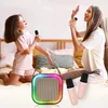 Set Karaoke 2Pcs Microfoni + Altoparlante Wireless Regalo Anteprima dell’immagine prodotto 3