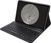 A black tablet with a keyboard case attached, displayed at an angle against a white background. The tablet screen shows a circular image of a deer with antlers and willow branches. Náhľad obrázku produktu
