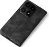 A black flip phone case with a camera module is shown on a white background. Produktbild-Vorschau