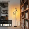 ZMH Lampadaire Noir Métal Lampadaire Bois Salon Vintage Voir les images du produit 3
