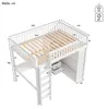 A diagram of a white loft bed with dimensions indicated by numbers and lines. Produktbild-Vorschau