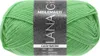 A ball of green yarn with a label. Produktbild-Vorschau