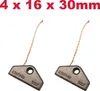 Two carbon brushes with copper wires attached, shown against a white background. Text indicating dimensions is at the top. Produktbild-Vorschau