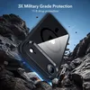 A phone case is shown falling onto rocks, emphasizing its durability. Produktbild-Vorschau