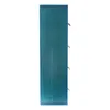 A side view of a blue wooden cabinet with tan handles. Produktbild-Vorschau