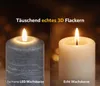 formano LED-Wachskerze Grau 7x12 cm 3D Flackereffekt & Produktbild-Vorschau 2