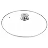 A glass pot lid with a silver handle is shown against a white background. Produktbild-Vorschau