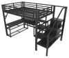 ELANDEPOT Łóżko na antresoli 140 × 200 cm czarny Podgląd zdjęcia produktu 10