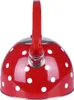 Théière rouge en inox à pois et sifflet Voir les images du produit 12
