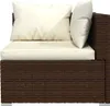 vidaXL 3-Sitzer-Sofa mit Kissen Braun Poly Rattan Produktbild-Vorschau 6